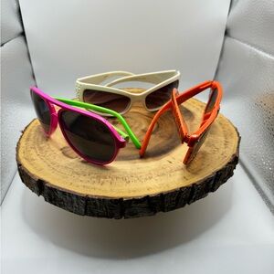 Lot of 3 Pairs of Colorful Fashion Sunglasses